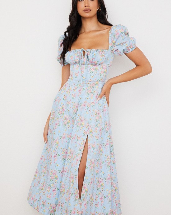 PRINT PUFF SLEEVE SUNDRESS