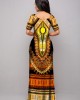 Short Sleeve Tribal Print Round Neck Dress