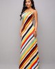 Rainbow Stripe Spaghetti Strap Maxi Dress