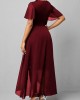 Sequin Embroidered Chiffon Round Neck Dress