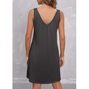 Multi Straps Dark Grey Mini Dress