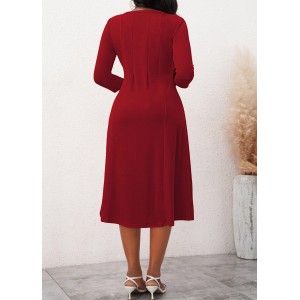 3/4 Sleeve Round Neck Dress