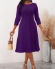 3/4 Sleeve Round Neck Dress