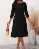 3/4 Sleeve Round Neck Dress