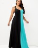 Spaghetti Strap Color Block Maxi Dress