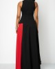 Round Neck Front Slit Sleeveless Maxi Dress