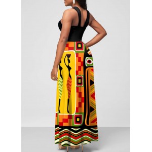 African Tribal Print Multi Color Dress