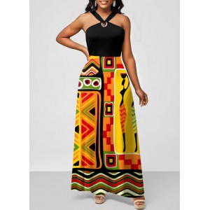 African Tribal Print Multi Color Dress