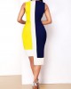 Contrast Asymmetric Hem Sleeveless Dress