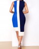 Contrast Asymmetric Hem Sleeveless Dress