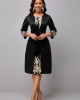 Round Neck 3/4 Sleeve Embroidered Dress