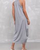 Light Grey Sleeveless Round Neck Dress