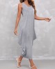 Light Grey Sleeveless Round Neck Dress