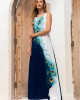 Square Collar Feathers Sleeveless Maxi Dress