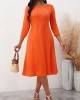 3/4 Sleeve Round Neck Dress