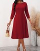 3/4 Sleeve Round Neck Dress