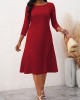 3/4 Sleeve Round Neck Dress