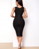 Sleeveless V Neck Bodycon Dress