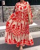 Fashion Casual V-Neck Long Sleeve Print Dress