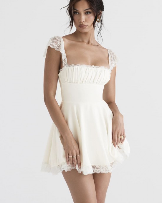 IVORY A-LINE MINI DRESS