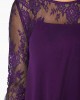 Chiffon Overlay Three Quarter Sleeve Lace Dress