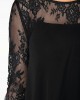 Chiffon Overlay Three Quarter Sleeve Lace Dress