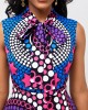 Multi Color Tribal Print Double Side Pockets Dress