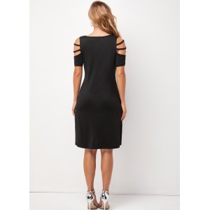 Pocket Ladder Cutout Quarter Zip Dress