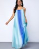 Pocket Tie Dye Print Spaghetti Strap Maxi Dress