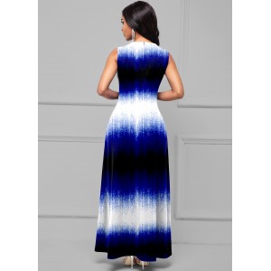 Sleeveless Ombre Round Neck Maxi Dress