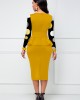 Peplum Waist Round Neck Polka Dot Dress