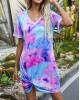 Tie Dye Print Twist Hem Dress