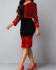 Open Front Tribal Print Cardigan and Sheath Dress