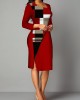 Geometric Print 3/4 Sleeve Sheath Dress