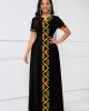 Short Sleeve Tribal Print Keyhole Neck Dress