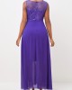 Chiffon Cutout Lace Patchwork Lavender Dress