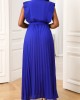 Royal Blue Ruffle Sleeve Belted Dress