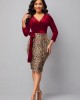 Tie Side Velvet Leopard Cross Front Dress