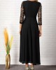 3/4 Sleeve Lace Patchwork Round Neck Dress