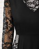 3/4 Sleeve Lace Patchwork Round Neck Dress