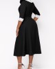 Faux Two Piece Polka Dot Black Dress