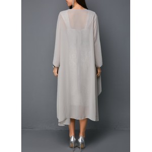 Open Front Cardigan and Tie Back Sleeveless Sheath Dress