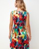 Printed Round Neck A Line Dress