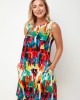 Printed Round Neck A Line Dress