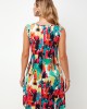 Printed Round Neck A Line Dress