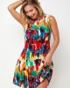 Printed Round Neck A Line Dress