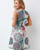 Printed Round Neck A Line Dress