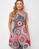 Printed Round Neck A Line Dress