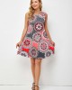 Printed Round Neck A Line Dress