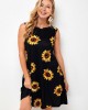 Printed Round Neck A Line Dress